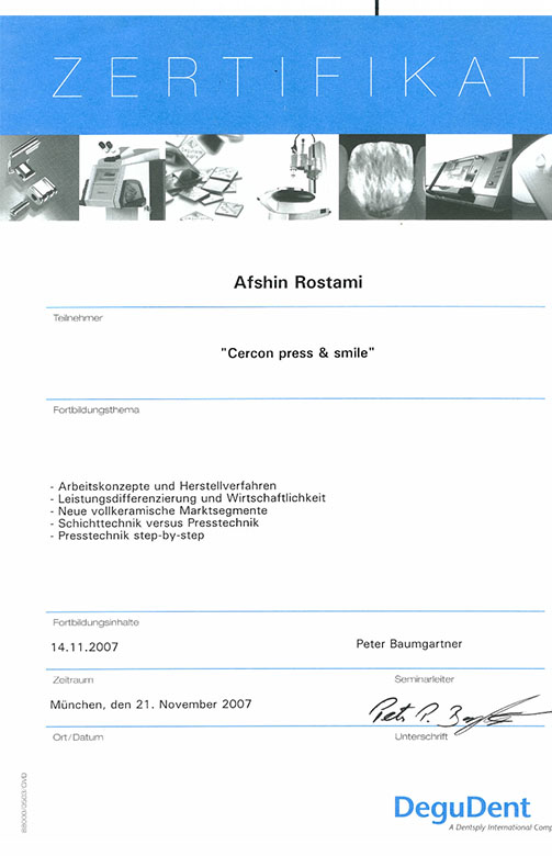 Zahntechnikmeister Afshin Rostami - Zahnersatz München - Pearl Dental - Brücken